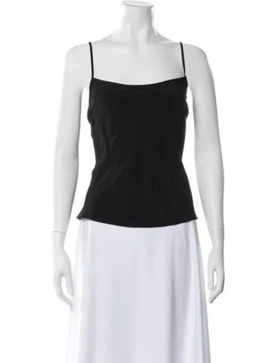 Pre-owned Escada Square Neckline Sleeveless Top In Black