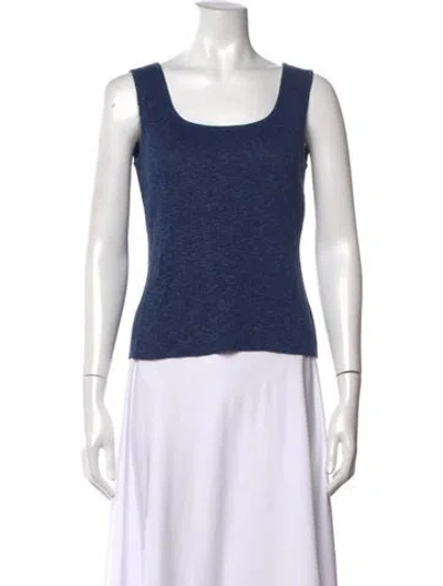 Pre-owned Escada Square Neckline Sleeveless Top In Blue