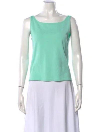 Pre-owned Escada Square Neckline Sleeveless Top In Green