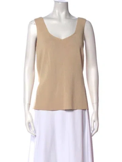 Pre-owned Escada Square Neckline Sleeveless Top In Neutral