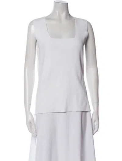 Pre-owned Escada Square Neckline Sleeveless Top In White