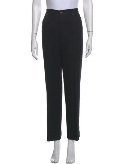 Pre-owned Escada Straight Leg Pants In Black