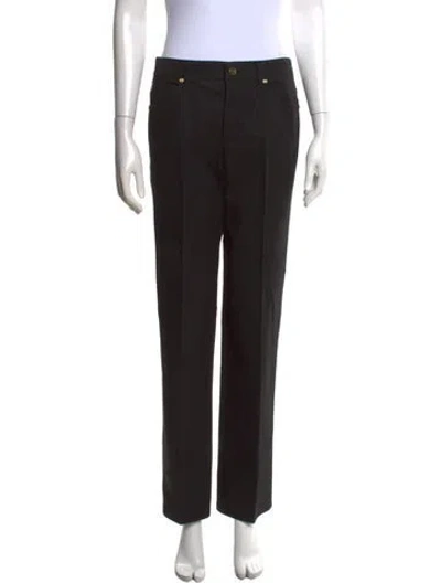 Pre-owned Escada Straight Leg Pants In Black