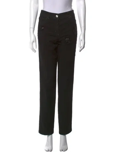 Pre-owned Escada Straight Leg Pants In Black