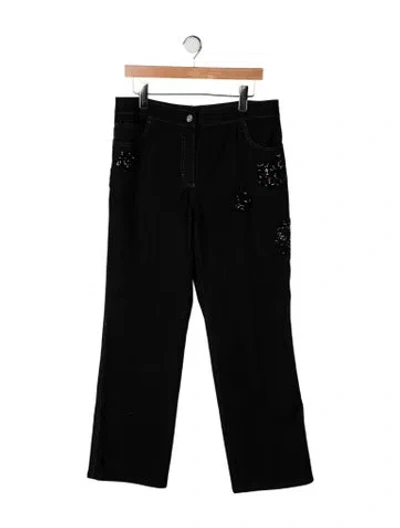 Pre-owned Escada Straight Leg Pants In Black