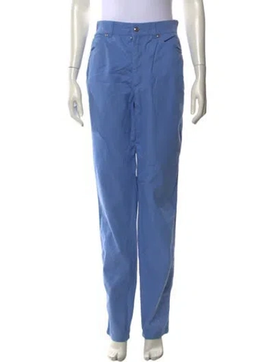 Pre-owned Escada Straight Leg Pants In Blue