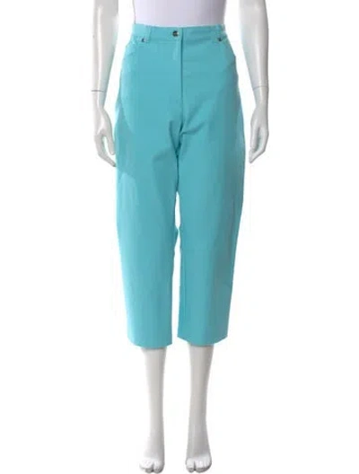 Pre-owned Escada Straight Leg Pants In Blue