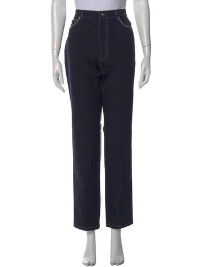 Pre-owned Escada Straight Leg Pants In Blue