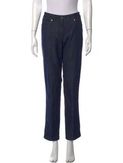 Pre-owned Escada Straight Leg Pants In Blue