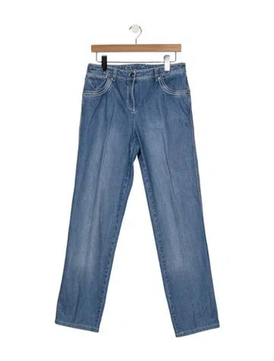 Pre-owned Escada Straight Leg Pants In Blue