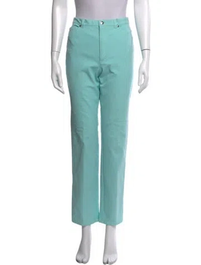Pre-owned Escada Straight Leg Pants In Blue/green