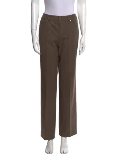 Pre-owned Escada Straight Leg Pants In Green