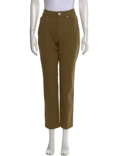 Pre-owned Escada Straight Leg Pants In Green