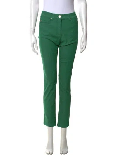 Pre-owned Escada Straight Leg Pants In Green
