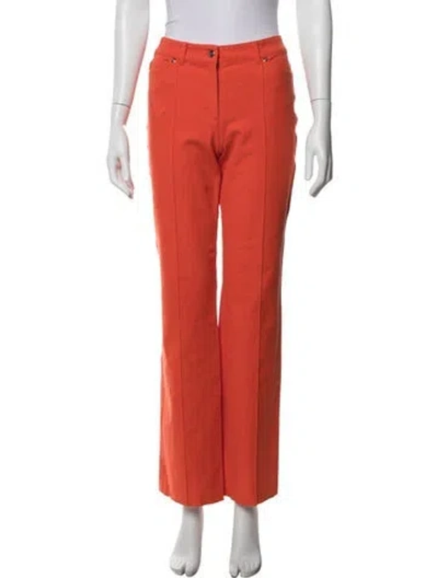 Pre-owned Escada Straight Leg Pants In Orange