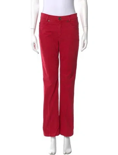 Pre-owned Escada Straight Leg Pants In Red