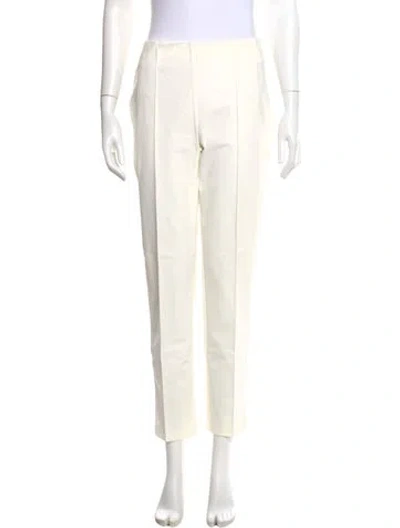 Pre-owned Escada Straight Leg Pants In White