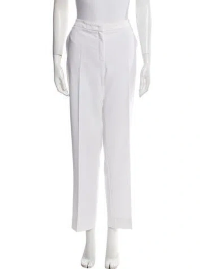 Pre-owned Escada Straight Leg Pants In White