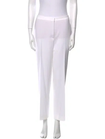 Pre-owned Escada Straight Leg Pants In White