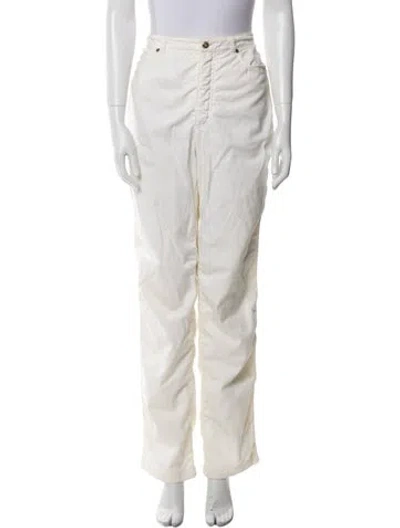 Pre-owned Escada Straight Leg Pants In White