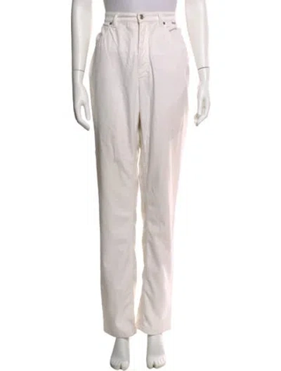 Pre-owned Escada Straight Leg Pants In White