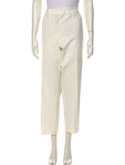 Pre-owned Escada Straight Leg Pants In White