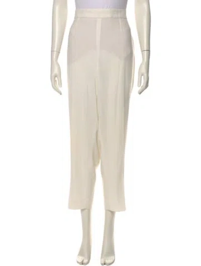 Pre-owned Escada Straight Leg Pants In White