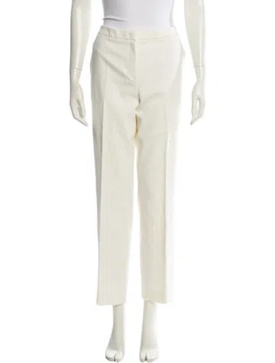 Pre-owned Escada Straight Leg Pants In White