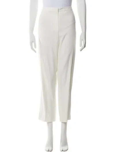 Pre-owned Escada Straight Leg Pants In White