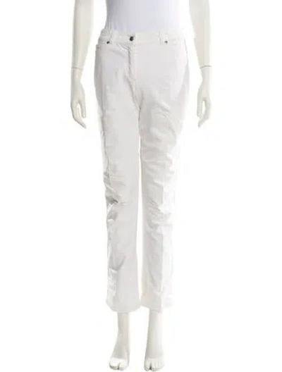 Pre-owned Escada Straight Leg Pants In White