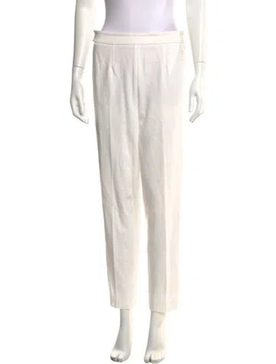 Pre-owned Escada Straight Leg Pants In White