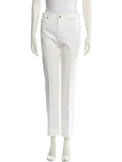 Pre-owned Escada Straight Leg Pants In White