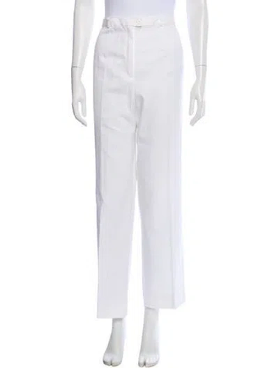 Pre-owned Escada Straight Leg Pants In White