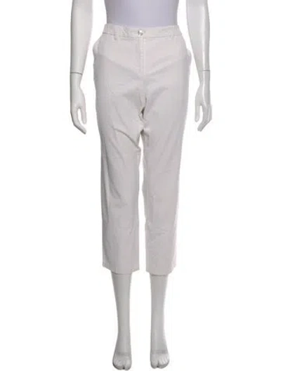 Pre-owned Escada Straight Leg Pants In White