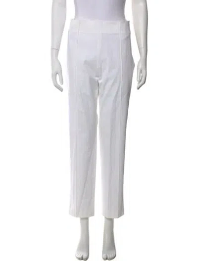 Pre-owned Escada Straight Leg Pants In White