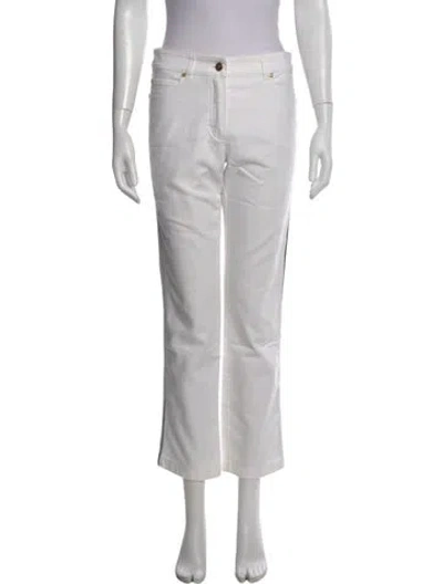 Pre-owned Escada Straight Leg Pants In White