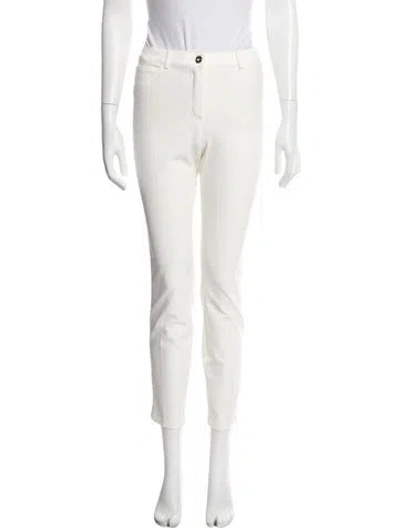 Pre-owned Escada Straight Leg Pants In White