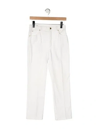 Pre-owned Escada Straight Leg Pants In White