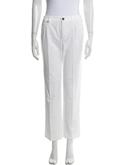 Pre-owned Escada Straight Leg Pants In White