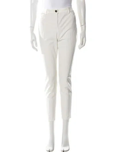 Pre-owned Escada Straight Leg Pants In White