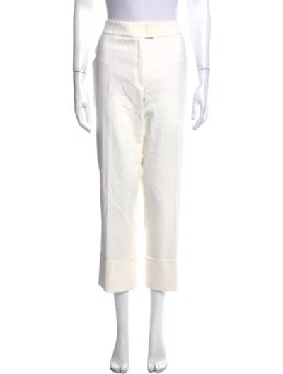 Pre-owned Escada Straight Leg Pants In White