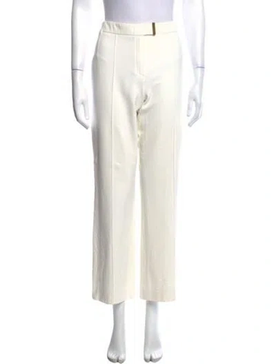 Pre-owned Escada Straight Leg Pants In White