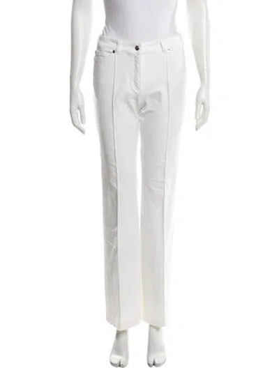 Pre-owned Escada Straight Leg Pants In White