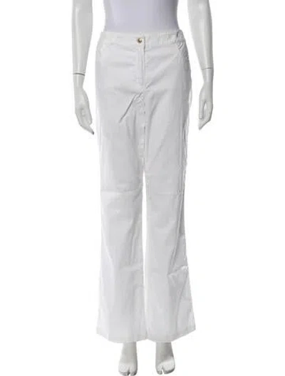 Pre-owned Escada Straight Leg Pants In White