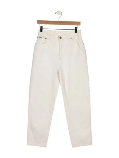 Pre-owned Escada Straight Leg Pants In White