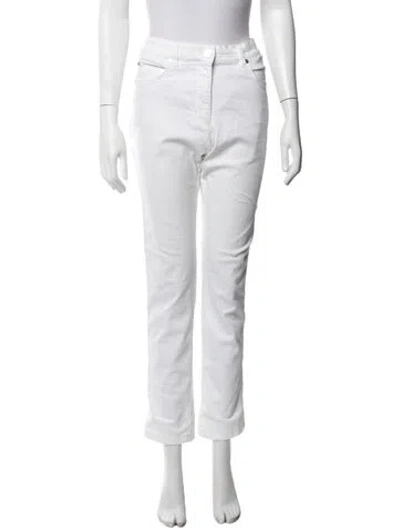 Pre-owned Escada Straight Leg Pants In White