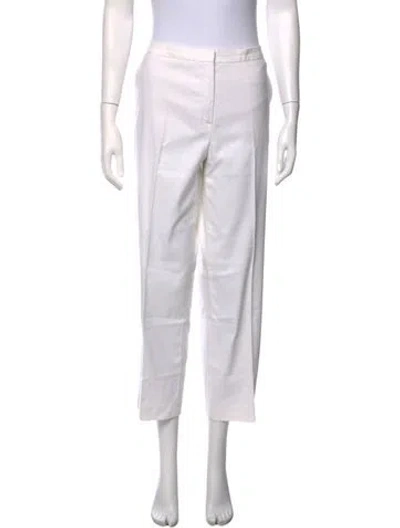 Pre-owned Escada Straight Leg Pants In White