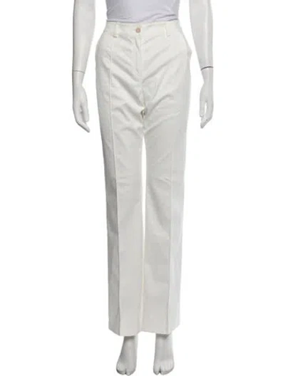 Pre-owned Escada Straight Leg Pants In White