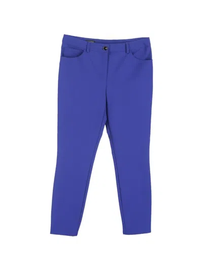 Pre-owned Escada Straight-leg Trousers In Blue