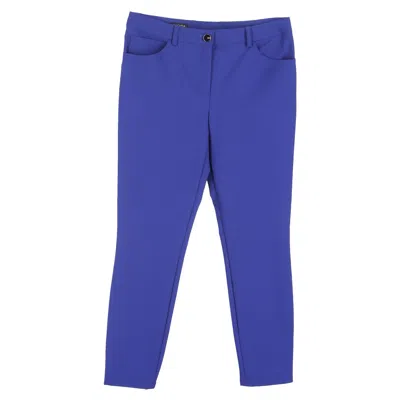 Escada Straight-leg Trousers In Blue Silk